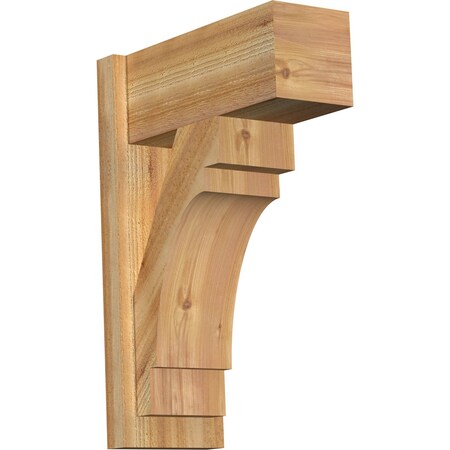 Ekena Millwork Merced Block Rough Sawn Outlooker, Western Red Cedar, 8"W x 18"D x 26"H OUT08X18X26MRC05RWR